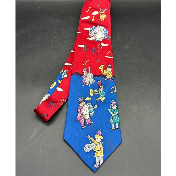 Vintage Save the Children Tie Troy Universal Music 100% Silk - Picture 1 of 5